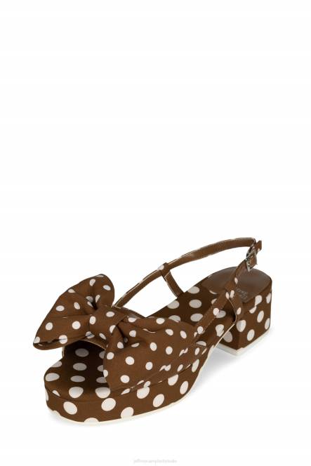 Jeffrey Campbell anjer NDHB1089 platform sandaal bruin witte stip vrouwen