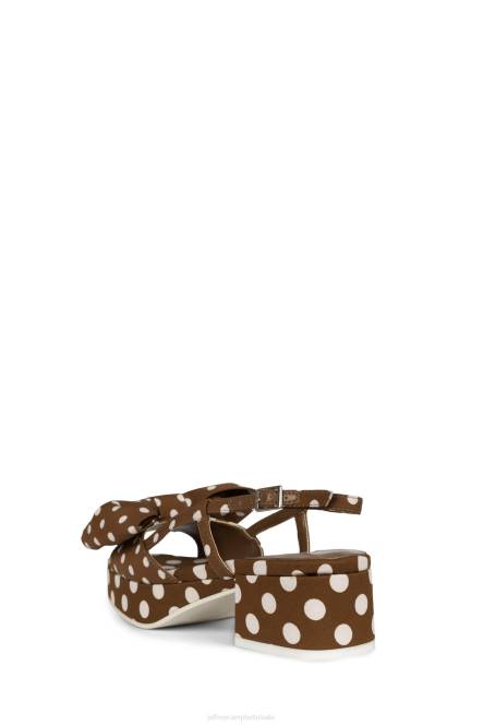 Jeffrey Campbell anjer NDHB1089 platform sandaal bruin witte stip vrouwen