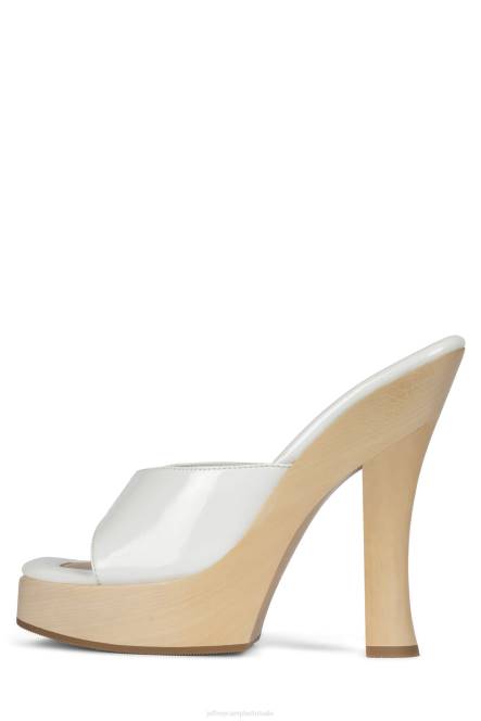 Jeffrey Campbell anna NDHB1133 platform sandaal wit gekreukt patent vrouwen