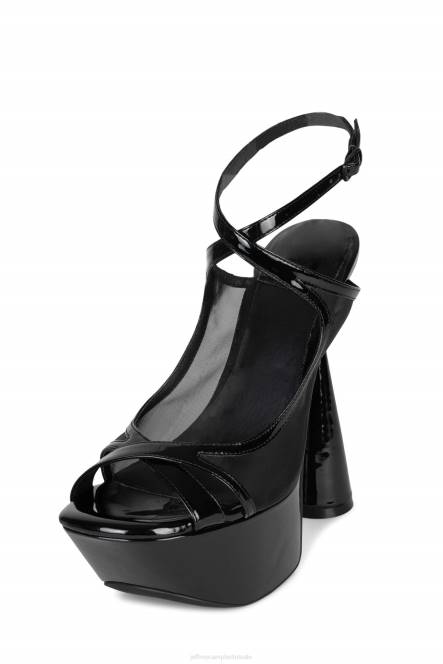Jeffrey Campbell atmosfeer NDHB1032 platform sandaal zwart lakzwart gaas vrouwen