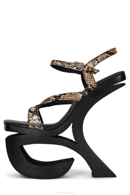 Jeffrey Campbell baldadigheid NDHB985 platform sandaal bruine slang vrouwen