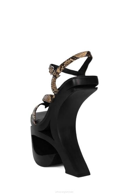 Jeffrey Campbell baldadigheid NDHB985 platform sandaal bruine slang vrouwen
