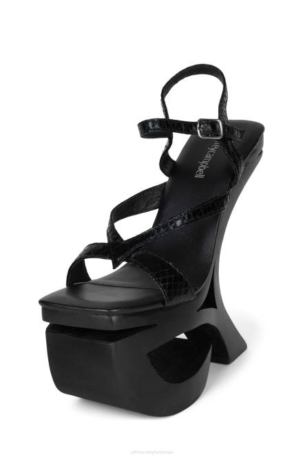 Jeffrey Campbell baldadigheid NDHB986 platform sandaal zwarte slang vrouwen
