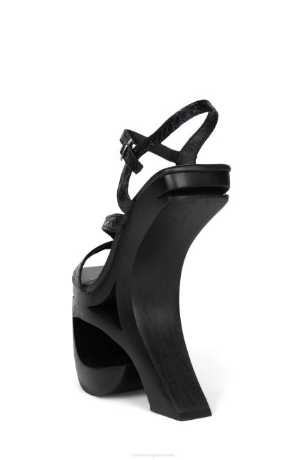 Jeffrey Campbell baldadigheid NDHB986 platform sandaal zwarte slang vrouwen