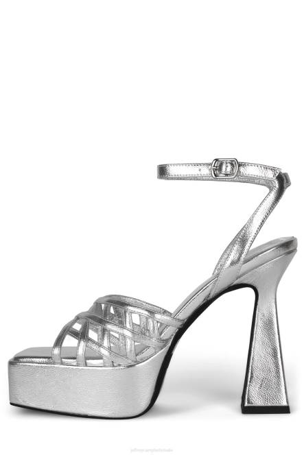 Jeffrey Campbell bescheiden NDHB1002 platform sandaal zilver metallic vrouwen