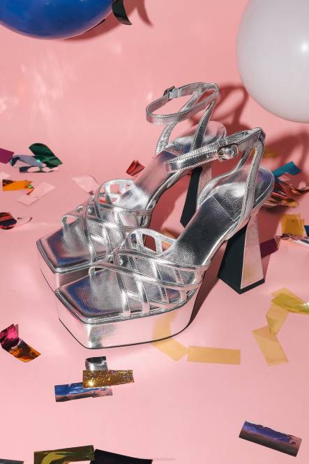 Jeffrey Campbell bescheiden NDHB1002 platform sandaal zilver metallic vrouwen