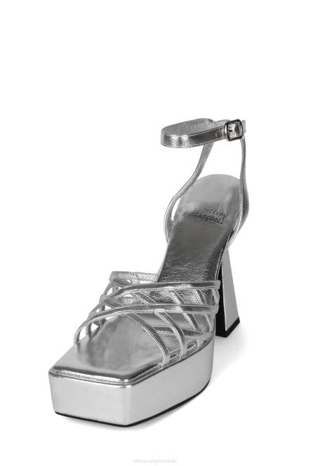Jeffrey Campbell bescheiden NDHB1002 platform sandaal zilver metallic vrouwen