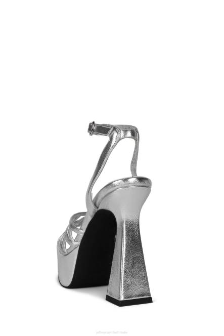 Jeffrey Campbell bescheiden NDHB1002 platform sandaal zilver metallic vrouwen