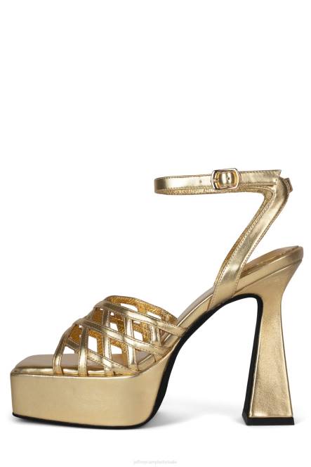 Jeffrey Campbell bescheiden NDHB1003 platform sandaal goud metaalachtig vrouwen