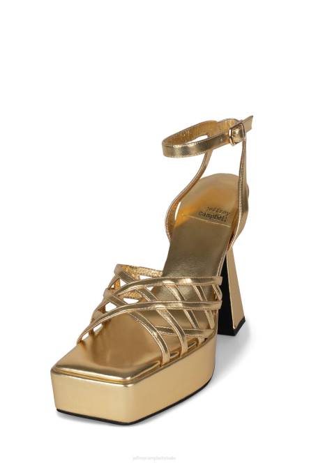 Jeffrey Campbell bescheiden NDHB1003 platform sandaal goud metaalachtig vrouwen