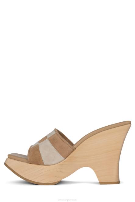 Jeffrey Campbell blokkeren NDHB111 platform sandaal zand natuurlijke suède combo vrouwen