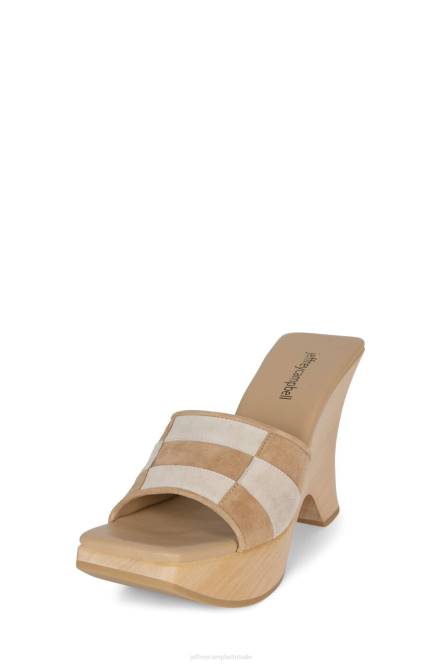 Jeffrey Campbell blokkeren NDHB111 platform sandaal zand natuurlijke suède combo vrouwen