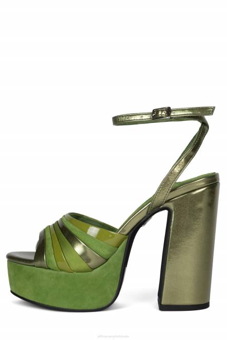 Jeffrey Campbell boogie-down NDHB1041 platform sandaal lichtgroene suède combinatie vrouwen