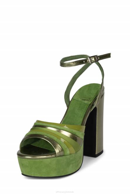 Jeffrey Campbell boogie-down NDHB1041 platform sandaal lichtgroene suède combinatie vrouwen