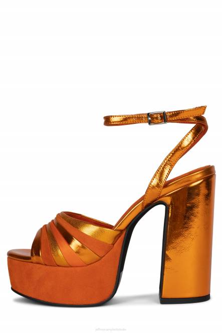 Jeffrey Campbell boogie-down NDHB1042 platform sandaal oranje suède combi vrouwen