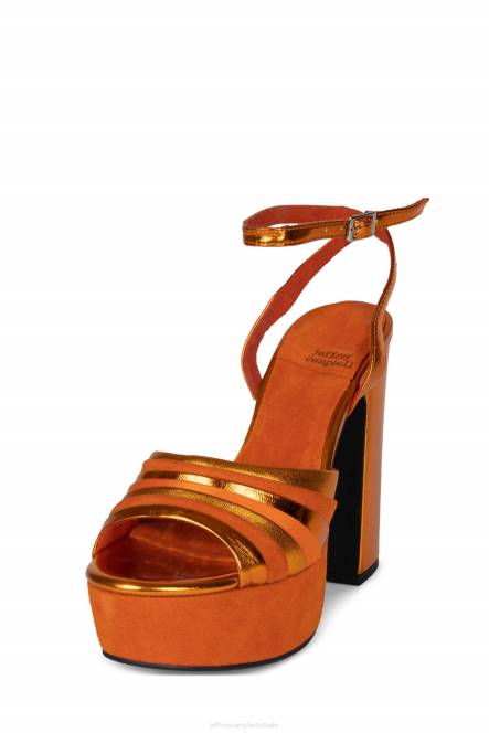 Jeffrey Campbell boogie-down NDHB1042 platform sandaal oranje suède combi vrouwen