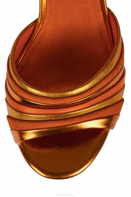 Jeffrey Campbell boogie-down NDHB1042 platform sandaal oranje suède combi vrouwen