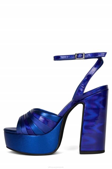 Jeffrey Campbell boogie-down NDHB1043 platform sandaal blauwe metallic combinatie vrouwen