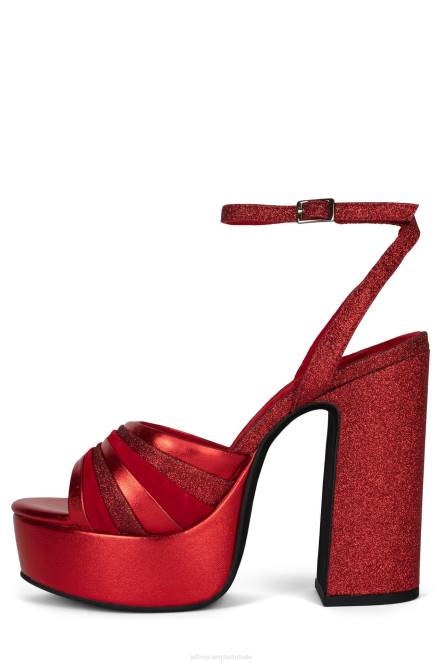 Jeffrey Campbell boogie-down NDHB1044 platform sandaal rode glittercombinatie vrouwen