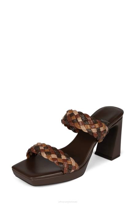 Jeffrey Campbell delicatesse NDHB1112 platform sandaal bruine combi vrouwen