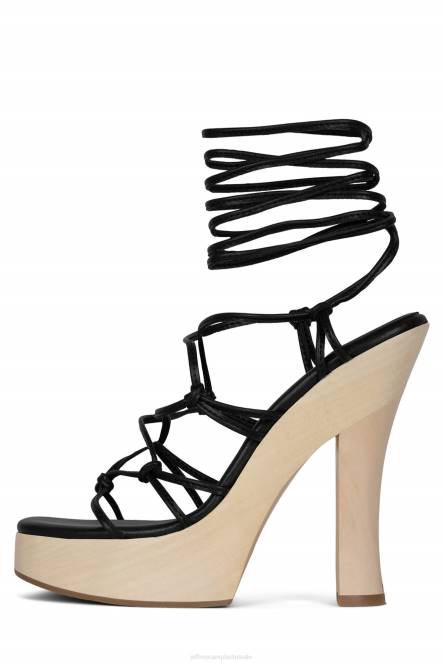 Jeffrey Campbell dhawn NDHB1134 platform sandaal zwart naturel vrouwen