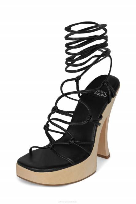 Jeffrey Campbell dhawn NDHB1134 platform sandaal zwart naturel vrouwen