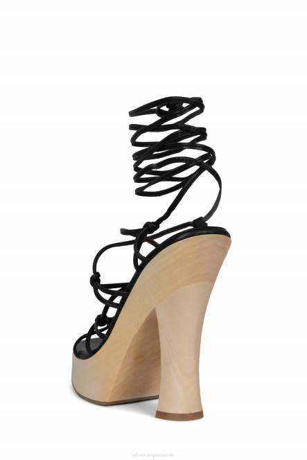 Jeffrey Campbell dhawn NDHB1134 platform sandaal zwart naturel vrouwen