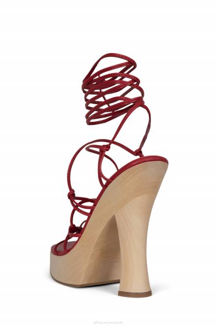 Jeffrey Campbell dhawn NDHB1135 platform sandaal rood natuurlijk vrouwen