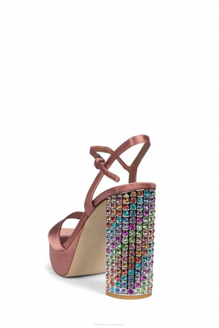 Jeffrey Campbell dia's NDHB1159 platform sandaal roze satijn helder multi vrouwen