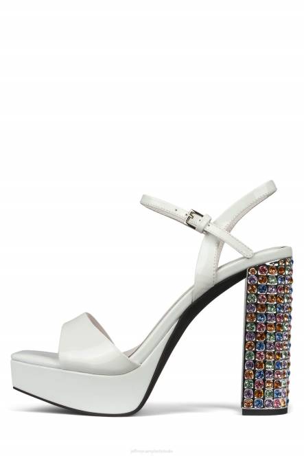 Jeffrey Campbell dia's NDHB1160 platform sandaal wit pat pastel multi vrouwen