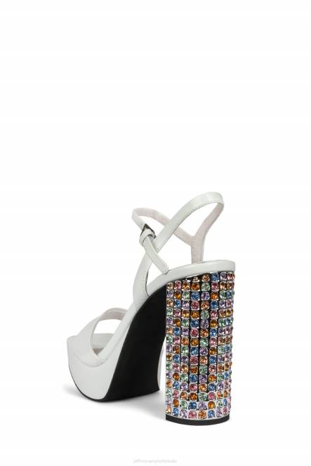 Jeffrey Campbell dia's NDHB1160 platform sandaal wit pat pastel multi vrouwen