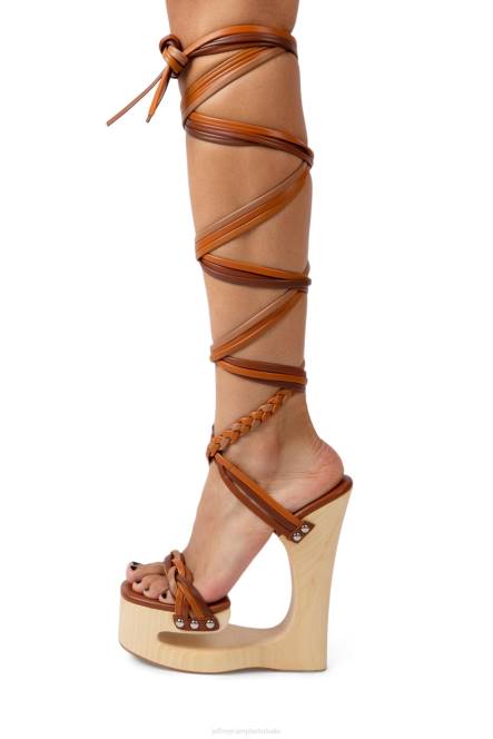 Jeffrey Campbell doolhoven NDHB956 platform sandaal bruin multi vrouwen