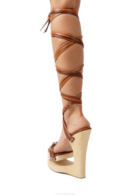 Jeffrey Campbell doolhoven NDHB956 platform sandaal bruin multi vrouwen