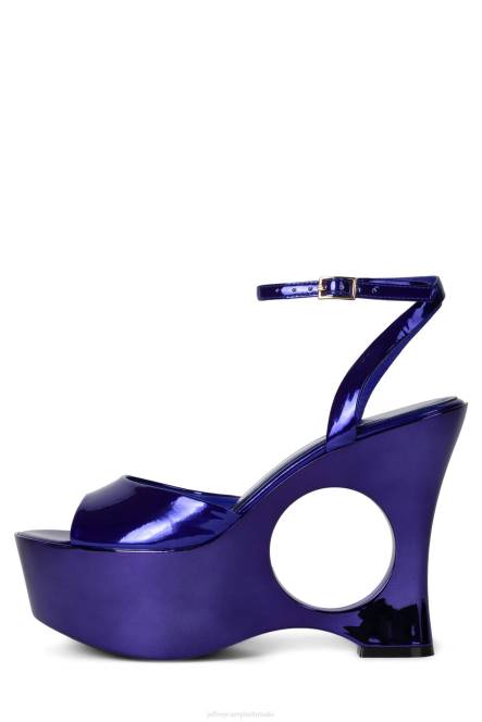 Jeffrey Campbell droom verder NDHB966 platform sandaal blauw patent vrouwen