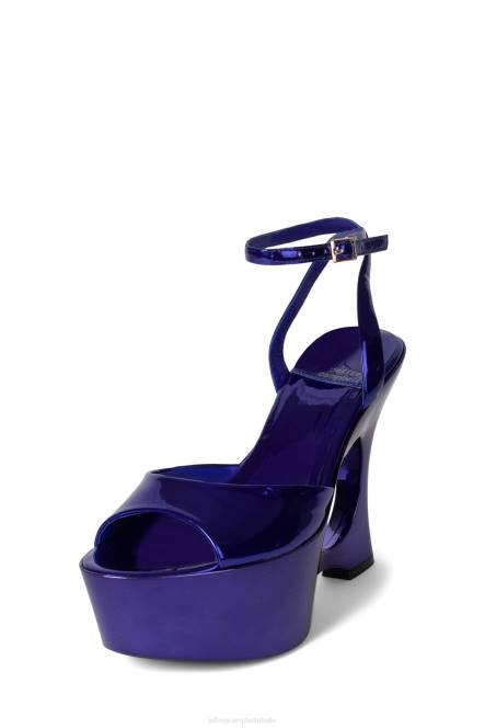 Jeffrey Campbell droom verder NDHB966 platform sandaal blauw patent vrouwen
