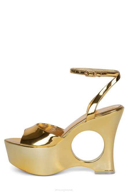 Jeffrey Campbell droom verder NDHB968 platform sandaal gouden patent vrouwen