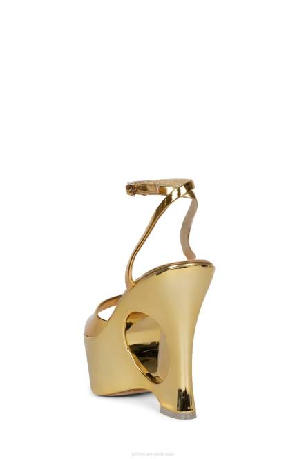 Jeffrey Campbell droom verder NDHB968 platform sandaal gouden patent vrouwen