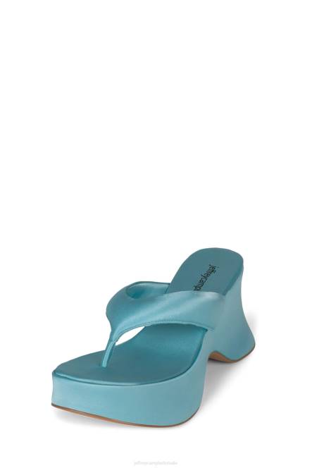 Jeffrey Campbell druppelen NDHB34 platform sandaal hemelsblauw satijn vrouwen