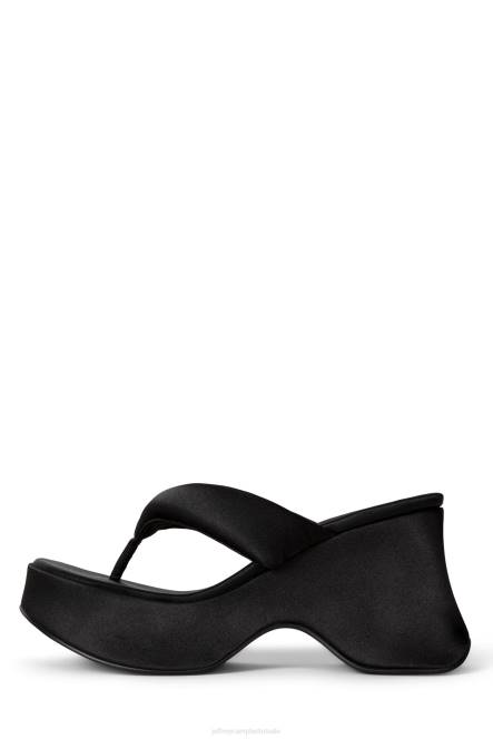 Jeffrey Campbell druppelen NDHB37 platform sandaal zwart satijn vrouwen
