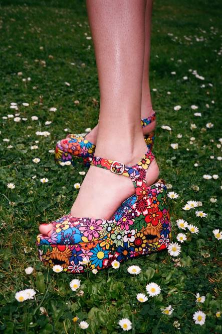 Jeffrey Campbell duizelingwekkend NDHB964 platform sandaal rood roze multi bloemen vrouwen