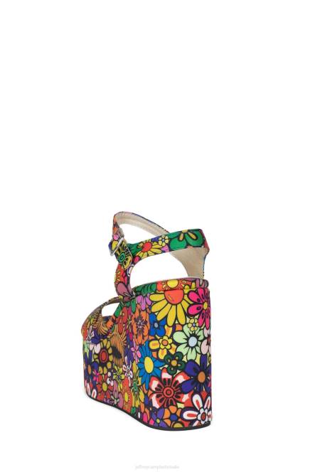 Jeffrey Campbell duizelingwekkend NDHB965 platform sandaal multi bloemen vrouwen