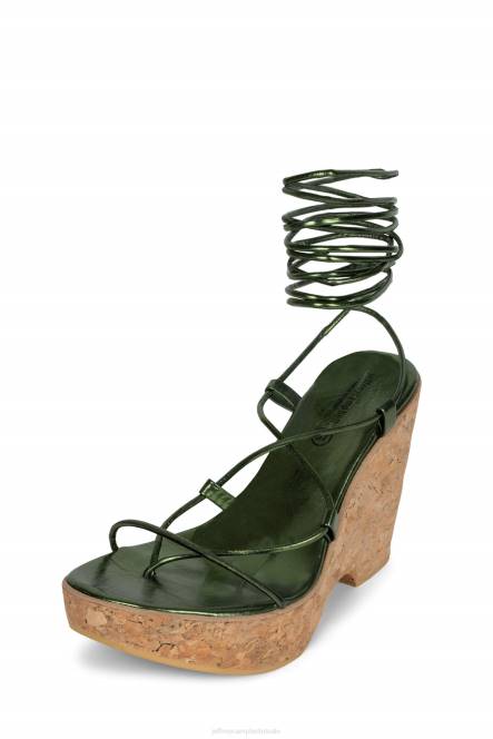 Jeffrey Campbell ecuador-hoi NDHB1054 platform sandaal groen metaalachtig vrouwen