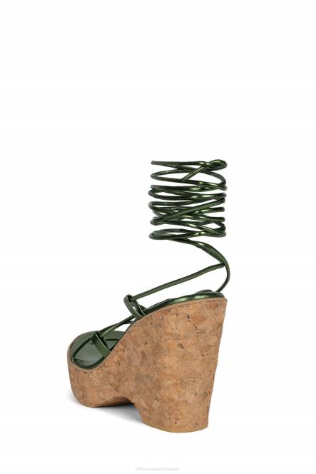 Jeffrey Campbell ecuador-hoi NDHB1054 platform sandaal groen metaalachtig vrouwen
