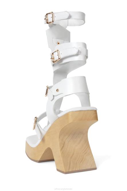 Jeffrey Campbell elementen NDHB219 platform sandaal wit vrouwen