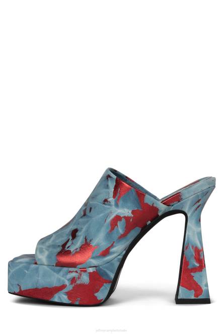 Jeffrey Campbell enthousiast NDHB977 platform sandaal blauw rood vrouwen