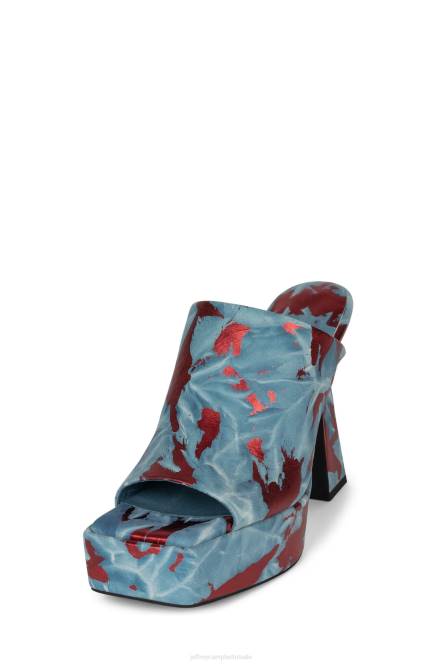 Jeffrey Campbell enthousiast NDHB977 platform sandaal blauw rood vrouwen
