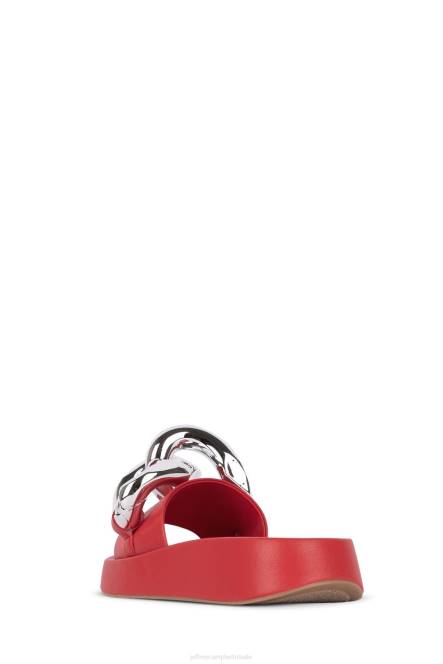 Jeffrey Campbell epirus NDHB1209 platform sandaal rood zilver vrouwen