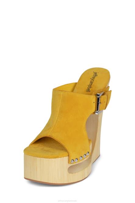 Jeffrey Campbell etherisch NDHB923 platform sandaal mosterd suède vrouwen