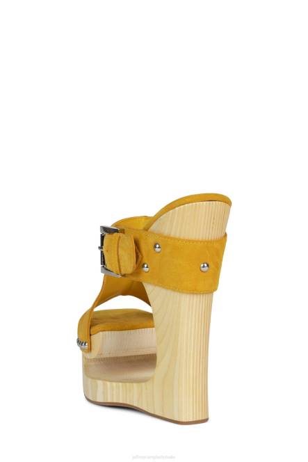 Jeffrey Campbell etherisch NDHB923 platform sandaal mosterd suède vrouwen