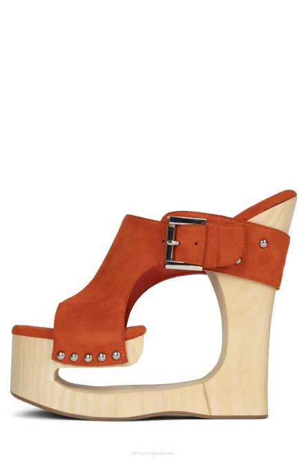 Jeffrey Campbell etherisch NDHB924 platform sandaal oranje suède vrouwen
